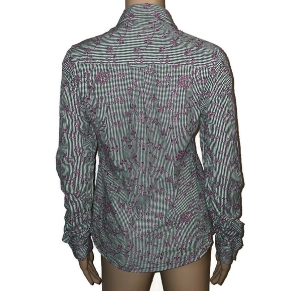 Anthropologie Odile Gingham Embroidered Eyelet Button Down Top SZ 6 - Picture 4 of 9